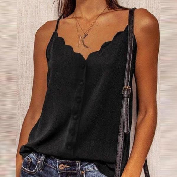 5167254ec6e27b1978a347d08161a431 Chic Black Button Front Closure Cami - Image 1