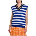 Sleeveless Stripe Wool Knit Top - Image 2