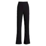 Black High-Waisted Split Hem Flare Pants