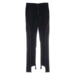 Black High-Waisted Lace-Up Side Flare Pants