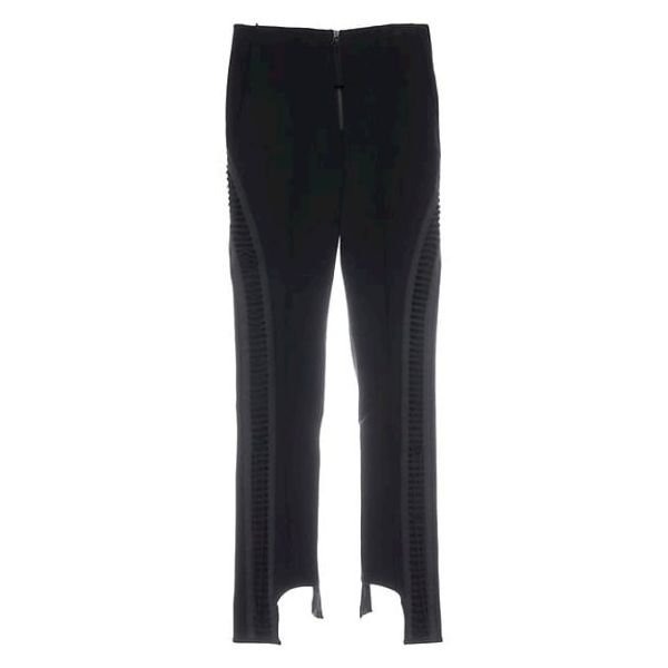 imgi_2_58e928b039efc8947aa1d4d9fff9e609.jpg Black High-Waisted Lace-Up Side Flare Pants - Image 1