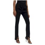 Black High-Waisted Lace-Up Side Flare Pants - Image 3