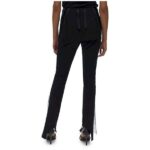 Black High-Waisted Lace-Up Side Flare Pants - Image 4