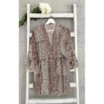 Loose Fit Leopard Print Long Sleeve Tunic Dress - Image 4