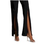 Black High-Waisted Split Hem Flare Pants - Image 6